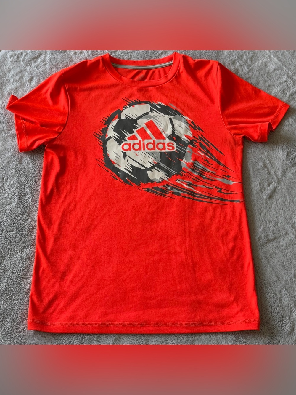 adidas Red/ Orange Soccer Graphic Short Sleeve Tee